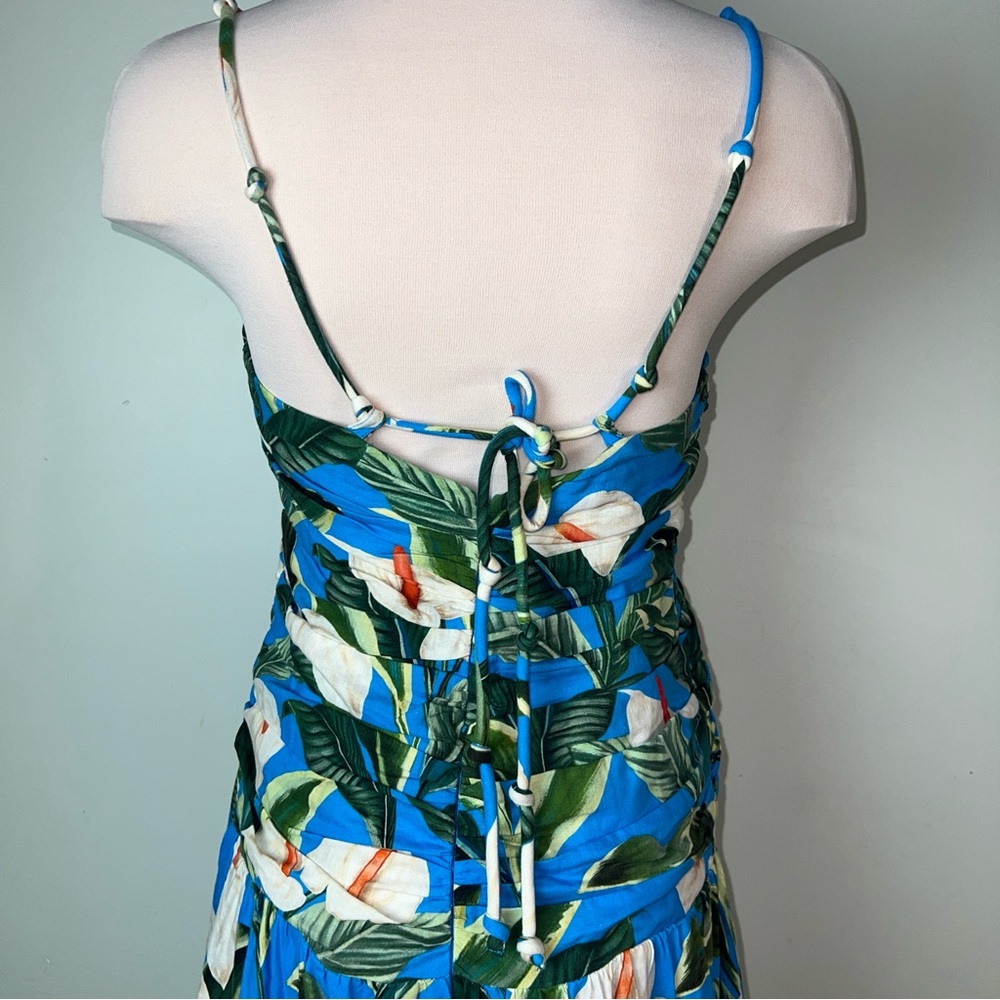 Farm Rio Blue Anthurium Garden Maxi Dress | Size Small - Picture 10 of 14